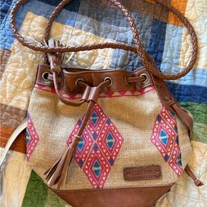 Billabong Tan and Pink Crossbody Bag